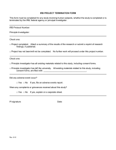 IRB PROJECT TERMINATION FORM