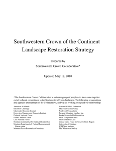 Southwestern Crown of the Continent Landscape Restoration Strategy Prepared by