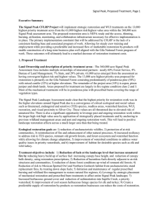 Signal Peak, Proposed Treatment, Page 1  Executive Summary