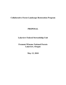 Collaborative Forest Landscape Restoration Program PROPOSAL Lakeview Federal Stewardship Unit