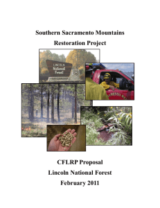 Southern Sacramento Mountains Restoration Project CFLRP Proposal Lincoln National Forest
