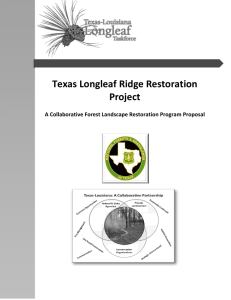Texas Longleaf Ridge Restoration Project A Collaborative Forest Landscape Restoration Program Proposal