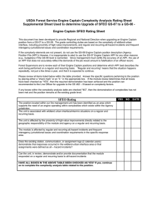 USDA Forest Service Engine Captain Complexity Analysis Rating Sheet