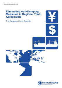 Eliminating Anti-Dumping Measures in Regional Trade Agreements The European Union Example