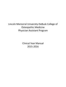 Lincoln Memorial University-DeBusk College of Osteopathic Medicine Physician Assistant Program