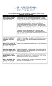 LMU / Peregrine Academic (APA) Writing Style Testing and Training... Frequently Asked Questions What is this APA (American