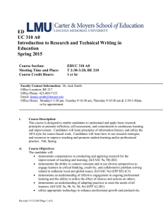 ED UC 310 A0 Introduction to Research and Technical Writing in Education