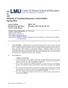 Ed uc 355 Methods of Teaching Elementary Social Studies