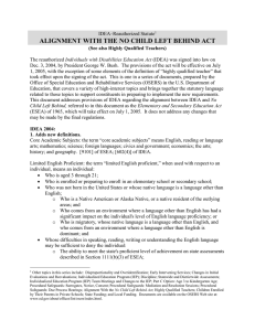 ALIGNMENT WITH THE NO CHILD LEFT BEHIND ACT