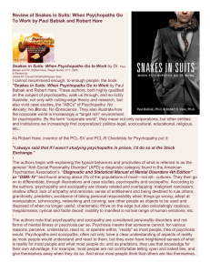 Review of Snakes in Suits: When Psychopaths Go  -