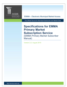 Specifications for EMMA Primary Market Subscription Service