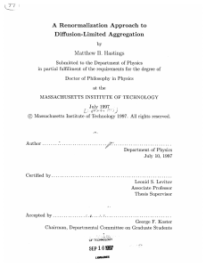 A  Renormalization  Approach  to Diffusion-Limited  Aggregation