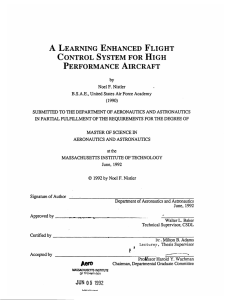 A CONTROL  SYSTEM  FOR  HIGH PERFORMANCE  AIRCRAFT