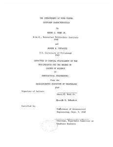 THE IMPROVEMENT OF WIND TUNNEL DIFFUSER Cr~PACTERISTICS HENRY