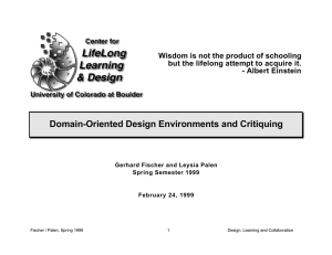 Domain-Oriented Design Environments and Critiquing - Albert Einstein