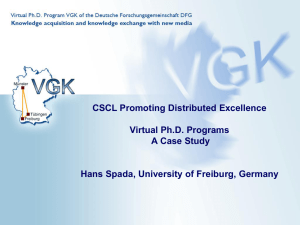 CSCL Promoting Distributed Excellence Virtual Ph.D. Programs A Case Study