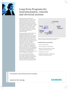 Long-Term Programs for instrumentation, controls and electrical systems