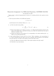 Homework Assignment 3 in Differential Equations, MATH308–Fall 2012
