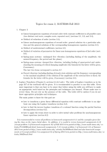 Topics for exam 2, MATH308-Fall 2013