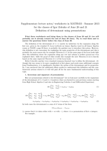 Supplementary lecture notes/ worksheets in MATH433 - Summer 2013