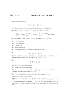 MATH 251 Extra Practice (EXAM 2)