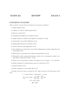 MATH 251 REVIEW EXAM 3 CONCEPTS TO KNOW