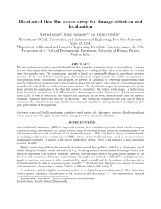 Distributed thin film sensor array for damage detection and localization