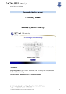 Accessibility Document E-Learning Module Developing a search strategy
