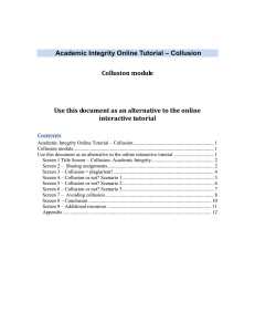 – Collusion Academic Integrity Online Tutorial Collusion module