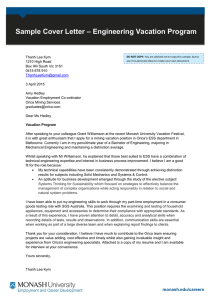 – Engineering Vacation Program Sample Cover Letter