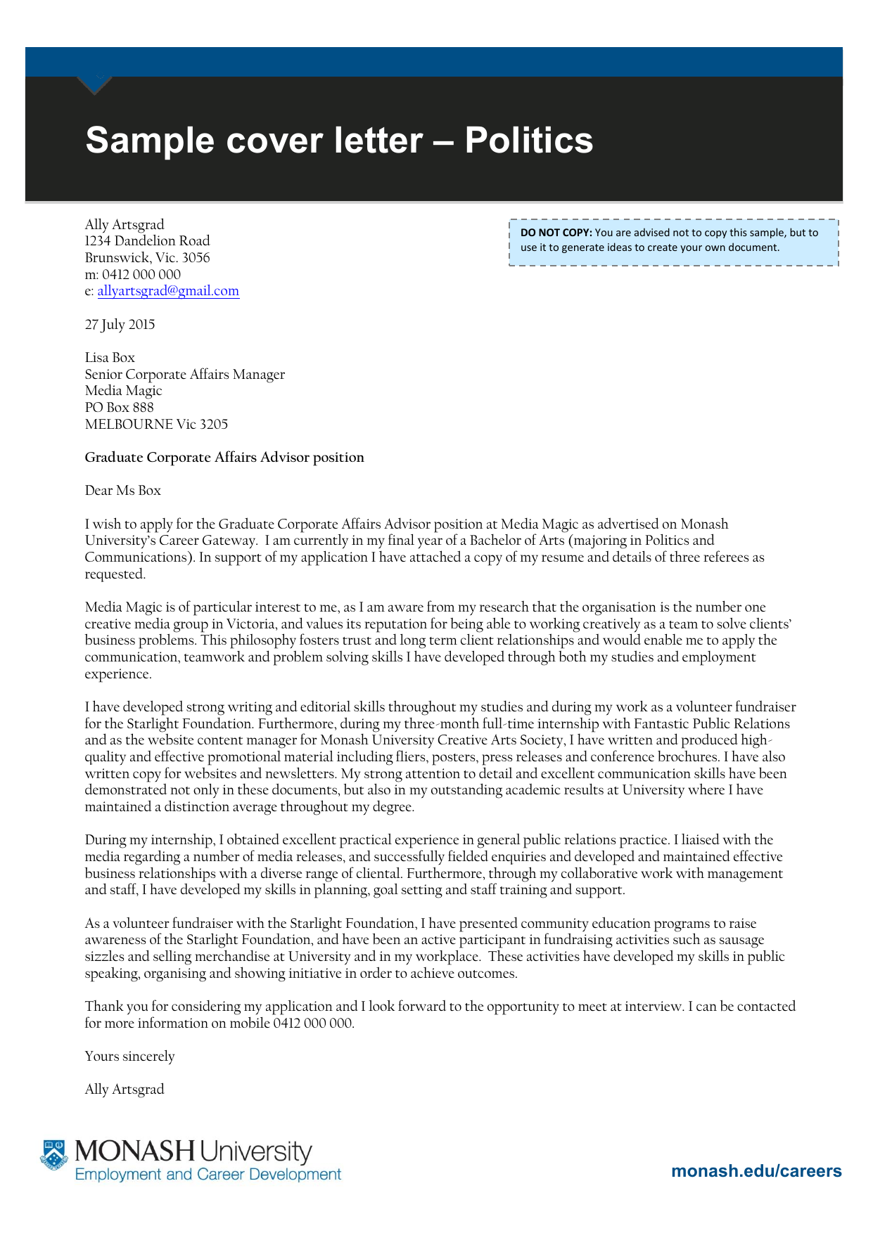 Politics Sample cover letter With Political Fundraising Letter Template