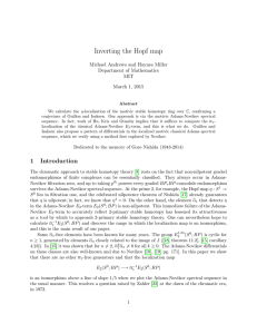 Inverting the Hopf map Michael Andrews and Haynes Miller Department of Mathematics MIT