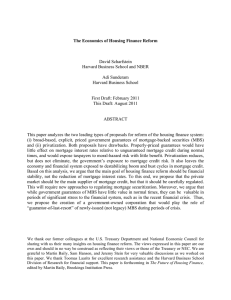 The Economics of Housing Finance Reform David Scharfstein