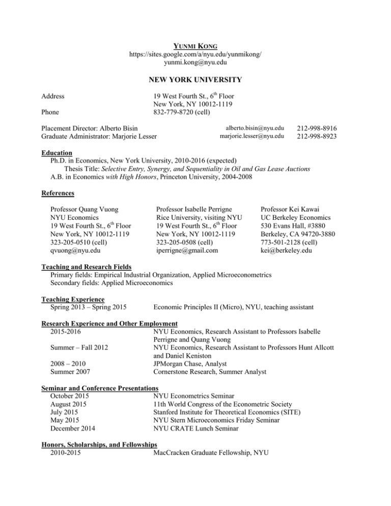 Y K NEW YORK UNIVERSITY