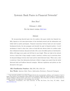 Systemic Bank Panics in Financial Networks ∗ Zhen Zhou February 1, 2016