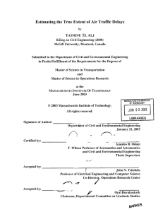 Estimating  the True  Extent of Air  Traffic ... YASMINE  EL ALJ B.Eng. in Civil  Engineering  (2000)