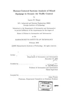 Systems Equipage  in  Oceanic  Air  Traffic ... Laura  M.  Major