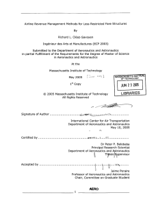 Airline  Revenue  Management  Methods  for ... Richard  L. Cleaz-Savoyen By