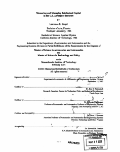 Measuring and Managing Intellectual Capital in the U.S. Aerospace Industry by