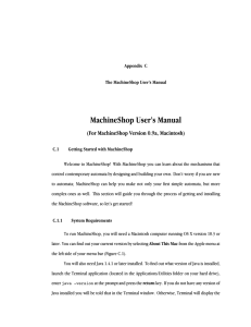 MachineShop User’s Manual (For MachineShop Version 0.9a, Macintosh)