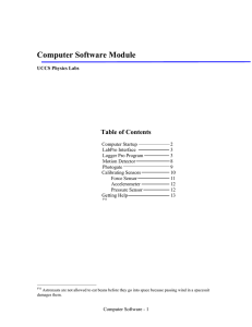 Computer Software Module Table of Contents