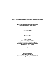 DRAFT HERSHBERGER BACKGROUND REVIEW DOCUMENT EPA CONTRACT NUMBER EP-W-06-026