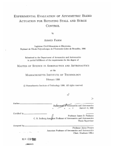 EXPERIMENTAL  EVALUATION  OF  ASYMMETRIC  BLEED CONTROL