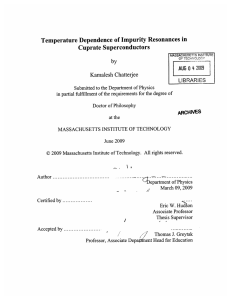 Temperature Dependence  of Impurity Resonances  in Cuprate Superconductors AUG 0