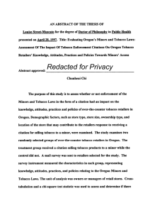 Louise Street-Muscato for the degree of Doctor of Philosophy in... presented on April 28, 1997. Title: Evaluating Oregon's Minors and...