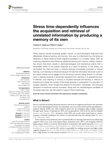 Stress time-dependently influences the acquisition and retrieval of