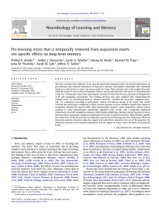 Pre-learning stress that is temporally removed from acquisition exerts