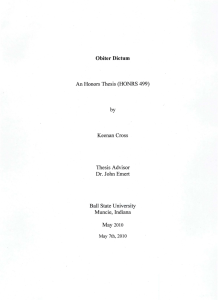 Obiter Dictum An Honors Thesis (HONRS 499) by Keenan Cross