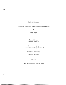 Table of Contents Holly Jerger Thesis  Advisor: