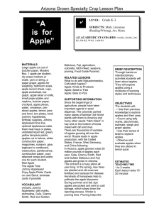 “A is  for Apple” Arizona Grown Specialty Crop Lesson Plan